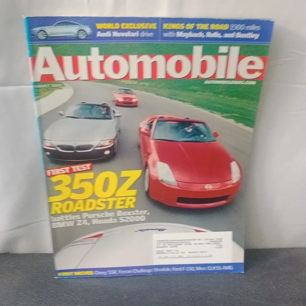 Automobile Magazine August 2003 Nissan 350Z BMW Z4 Honda S2000 Bentley Vintage